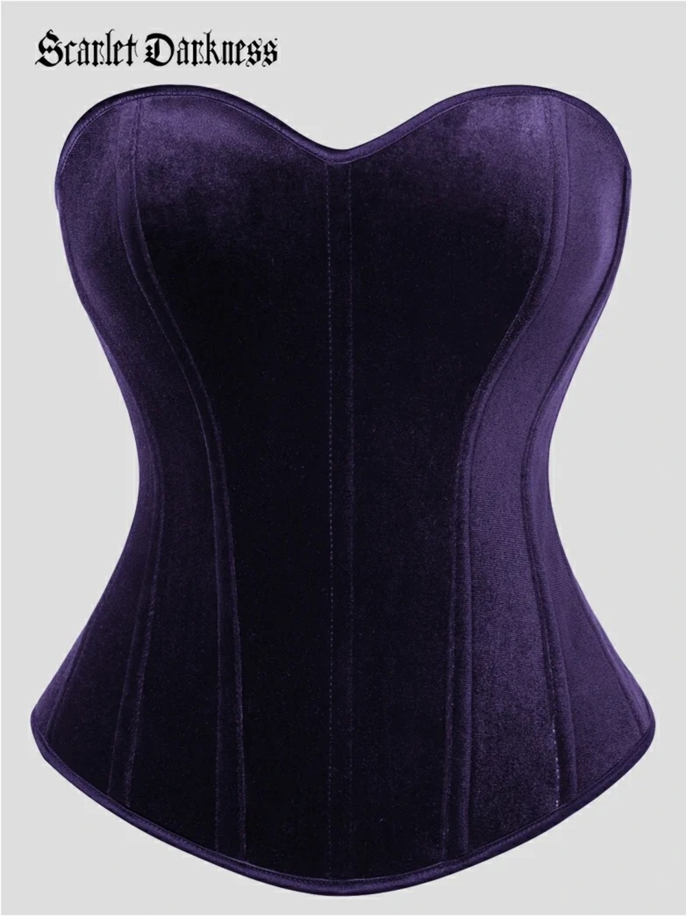 Scarlet Darkness Sweetheart Velvet Corset Bodice,US6,Purple